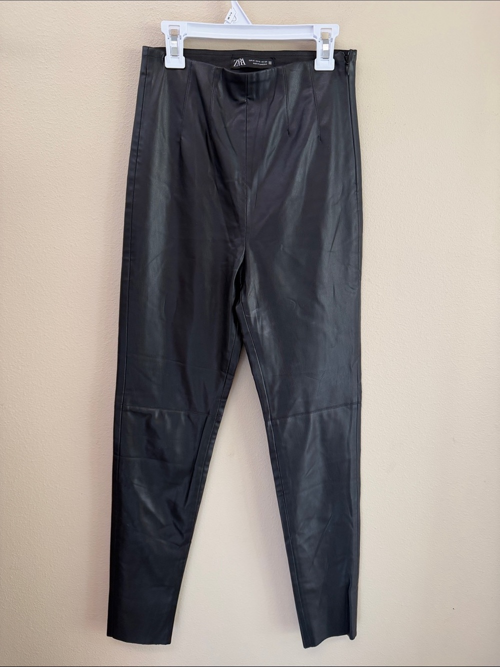 Zara Black Faux Leather Skinny Trousers